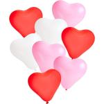 Rosa Romantische Buttinette Runde Luftballons mit Herz-Motiv 8-teilig 