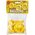 Emoji Smiley Runde Luftballons 8-teilig 