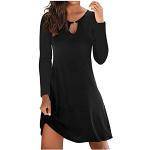Schwarze Elegante Langärmelige Abendkleider rückenfrei aus Jersey für Damen Größe 3 XL für die Braut für den für den Herbst 