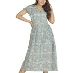 Mintgrüne Boho Guru-Shop Maxi Sommerkleider mit Reißverschluss aus Baumwolle für Damen Größe XL für den für den Sommer 