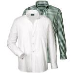 Grüne Unifarbene Luis Steindl Button Down Kragen Trachtenhemden aus Baumwolle für Herren Größe 3 XL 