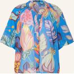Blaue Tropische Luisa Cerano Blusenshirts & Schlusen aus Baumwolle für Damen Größe XS für den für den Sommer 