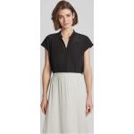 Schwarze Unifarbene Luisa Cerano V-Ausschnitt Blusenshirts & Schlusen aus Polyester für Damen Größe S 