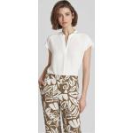 Offwhitefarbene Unifarbene Luisa Cerano V-Ausschnitt Blusenshirts & Schlusen aus Polyester für Damen Größe S 