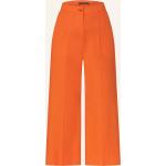 Orange Luisa Cerano Bundfaltenhosen mit Reißverschluss aus Baumwolle für Damen Größe M 