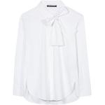Weiße Langärmelige Luisa Cerano Stehkragen Festliche Blusen aus Baumwollmischung für Damen Größe L für den für den Frühling 