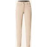 Beige Luisa Cerano 5-Pocket Hosen mit Fransen mit Reißverschluss aus Baumwolle für Damen Größe S 
