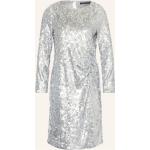 Reduzierte Silberne Langärmelige Luisa Cerano Taillierte Kleider mit Pailletten aus Polyester für Damen Größe S 