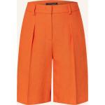 Orange Luisa Cerano High Waist Shorts mit Reißverschluss aus Leinen für Damen Größe M 