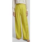 Gelbe Unifarbene Luisa Cerano Bundfaltenhosen aus Leinen für Damen Größe S 