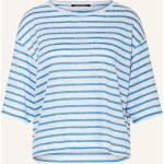 Blaue Luisa Cerano T-Shirts aus Leinen für Damen Größe L 