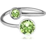 Grüne Elegante Peridot Ringe aus Silber für Damen 