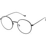 Lukis Brille Nerdbrille Retro Rund Unisex Metallgestell Brillenfassung Dekobrillen 140x50mm Schwarz