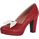 Rote Vintage High Heels & Stiletto-Pumps in Normalweite aus Kunstleder für Damen 