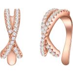 Goldene Minimalistische Ear Cuffs & Ohrklemmen Vergoldete aus Rosegold mit Zirkonia für Damen 