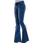 Hellblaue Bestickte Elegante Ripped Jeans & Zerrissene Jeans aus Denim für Damen Übergrößen Große Größen für den für den Winter 