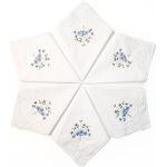 Weiße Bestickte Stofftaschentücher mit Insekten-Motiv aus Baumwolle Handwäsche für Damen 