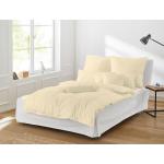Gelbe Gestreifte IRISETTE Nachhaltige Bettwäsche Sets & Bettwäsche Garnituren mit Knopf aus Jersey 