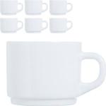 Weiße Luminarc Kaffeetassen-Sets 220 ml aus Glas mikrowellengeeignet 6-teilig 