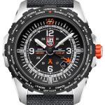Orange Luminox Armbanduhren mit Weltzeit-Zifferblatt mit Saphir mit GMT-Funktion mit Saphirglas-Uhrenglas 