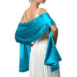 Türkise Unifarbene Elegante Pashmina-Schals aus Chiffon für Damen Einheitsgröße für den für den Sommer 