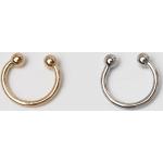 Silberne Runde Ear Cuffs & Ohrklemmen aus vergoldet 18 Karat für Damen 