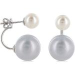 Silbergraue Luna Pearls Perlenohrstecker mit Echte Perle 
