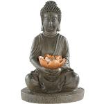Asiatische 28 cm LUNARTEC Buddha-Gartenfiguren aus Kunstharz Solar 