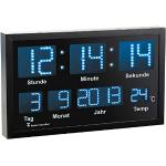Lunartec Uhren: LED-Funk-Tisch- und Wanduhr mit Datum und Temperatur, 412 Blaue LEDs (Digitaluhr mit Temperaturanzeige, Funkwanduhren, Beleuchtete)