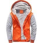 Orange Unifarbene Oversize Langärmelige College-Jacken mit Reißverschluss für Herren Übergrößen für den für den Winter 