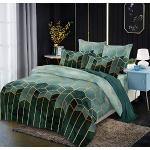Dunkelgrüne Moderne Bettwäsche Sets & Bettwäsche Garnituren mit Reißverschluss aus Microfaser 155x220 3-teilig 
