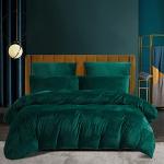 Reduzierte Dunkelgrüne Bettwäsche Sets & Bettwäsche Garnituren mit Reißverschluss aus Fleece 135x200 