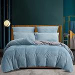 Reduzierte Hellblaue Bettwäsche Sets & Bettwäsche Garnituren mit Reißverschluss aus Flanell 240x220 3-teilig 