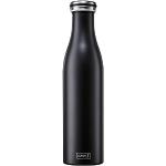 Lurch 240928 Isolierflasche / Thermoflasche für heiße und kalte Getränke aus doppelwandigem Edelstahl, 0,75l, Mattschwarz