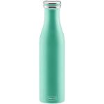 Lurch 240963 Isolierflasche / Thermoflasche für heiße und kalte Getränke aus doppelwandigem Edelstahl 0,75l, pearl green