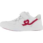 Weiße Lurchi Low Sneaker mit Glitzer mit Klettverschluss aus Veloursleder für Kinder Größe 32 