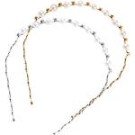 Silberne Elegante Haarreifen mit Perlen aus Kristall für Damen 