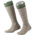 Braune Melierte Lusana Kinderkniestrümpfe aus Tweed für Jungen Größe 23 