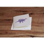Lila Nachhaltige Briefumschläge & Briefkuverts mit Dinosauriermotiv aus Stoff 