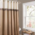 Braune Minimalistische Lush Decor Textil-Duschvorhänge aus Textil 183x183 