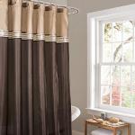 Braune Minimalistische Lush Decor Textil-Duschvorhänge aus Textil 