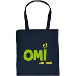 Lustige Einkaufstasche Geschenk Oma : Omi / Omi on Tour - Goodman Design - coole Geschenkverpackung Farbe: navy-blau
