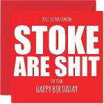 Lustige Geburtstagskarte für Stoke-Fans – Are Sh t – Lustige Geburtstagskarte für Sohn, Vater, Bruder, Onkel, Kollegen, Freund, Cousin, 145 mm x 145 mm