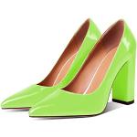 Neongrüne Elegante Spitze High Heels & Stiletto-Pumps ohne Verschluss in Normalweite für Damen Größe 38 