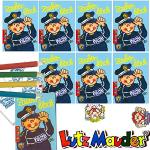 Lutz Mauder 8 x Zauberblöckchen Polizei in DIN A8 Plus Buntstifte im Set | Zauberblock Mitgebsel für Kindergeburtstag | Polizist und Polizeiauto