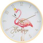 Goldene Minimalistische Moderne Wanduhren mit Flamingo-Motiv 