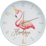 Mintgrüne Minimalistische Moderne Wanduhren mit Flamingo-Motiv 