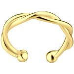 Goldene Geflochtene Luxaa Nachhaltige Runde Ohrclips vergoldet aus Silber 14 Karat für Damen 