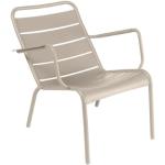 Beige Fermob Luxembourg Lounge Sessel aus Metall Höhe 50-100cm, Tiefe 50-100cm 