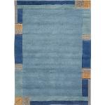Blaue Moderne Nepalteppich aus Wolle schmutzabweisend 
